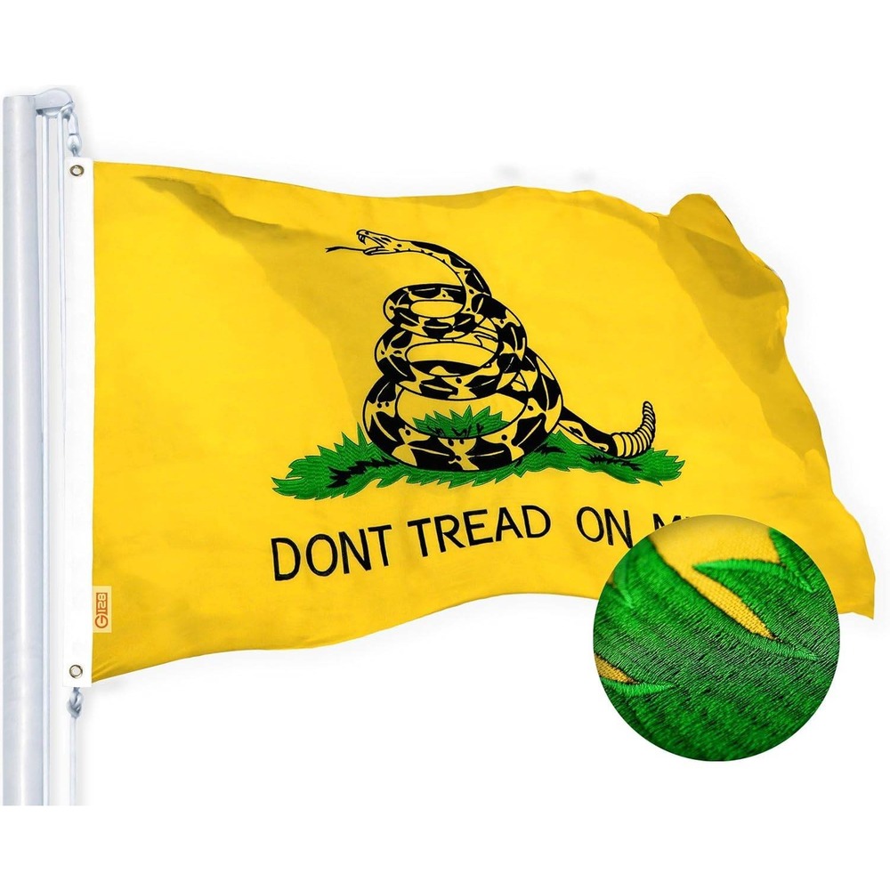 Gadsden Flag Don't Tread On Me 3x5 Ft Embroidered 220GSM Spun Polyester G128